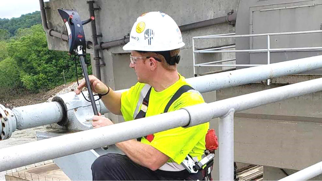 Advanced Metrology Instruments in Heavy Industry Example: Metrologist Using T-Probe at Hydropower Dam